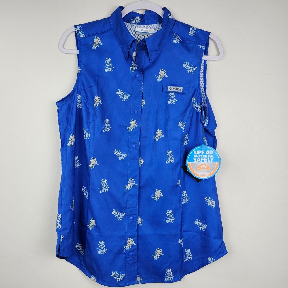 Columbia Womans Tamiami PFG Fishing Gear Sleeveless Shirt SIZE M